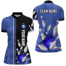 Load image into Gallery viewer, Custom Women Bowling Team Shirts Quarter Zip Bowling Jersey League Muticolor QZT474