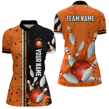 Load image into Gallery viewer, Custom Women Bowling Team Shirts Quarter Zip Bowling Jersey League Muticolor QZT474