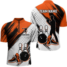 Load image into Gallery viewer, Personalized Men Quarter Zip Bowling Shirts Camo Bowling Team Jersey Multicolor QZT477