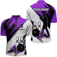 Load image into Gallery viewer, Personalized Men Quarter Zip Bowling Shirts Camo Bowling Team Jersey Multicolor QZT477