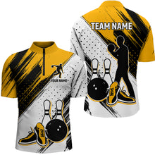 Load image into Gallery viewer, Personalized Men Quarter Zip Bowling Shirts Camo Bowling Team Jersey Multicolor QZT477