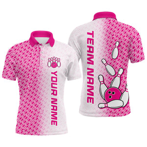 Personalized Pink Bowling Shirts Polo Bowling Jersey for Men Bowling Gifts QZT493