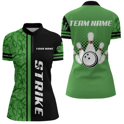 Custom Bowling Shirt for Women Bowling Jersey Bowling Team League Quarter-Zip Shirt QZT100