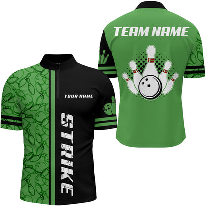 Custom Bowling Shirt for Men Bowling Jersey Bowling Team League Quarter-Zip Shirt QZT100