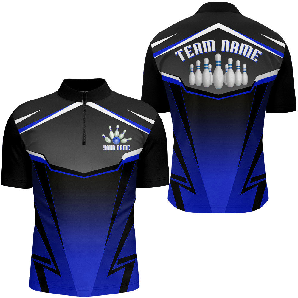Custom Bowling Shirt for Men Bowling Jersey Bowling Team League Quarter-Zip Shirt QZT140