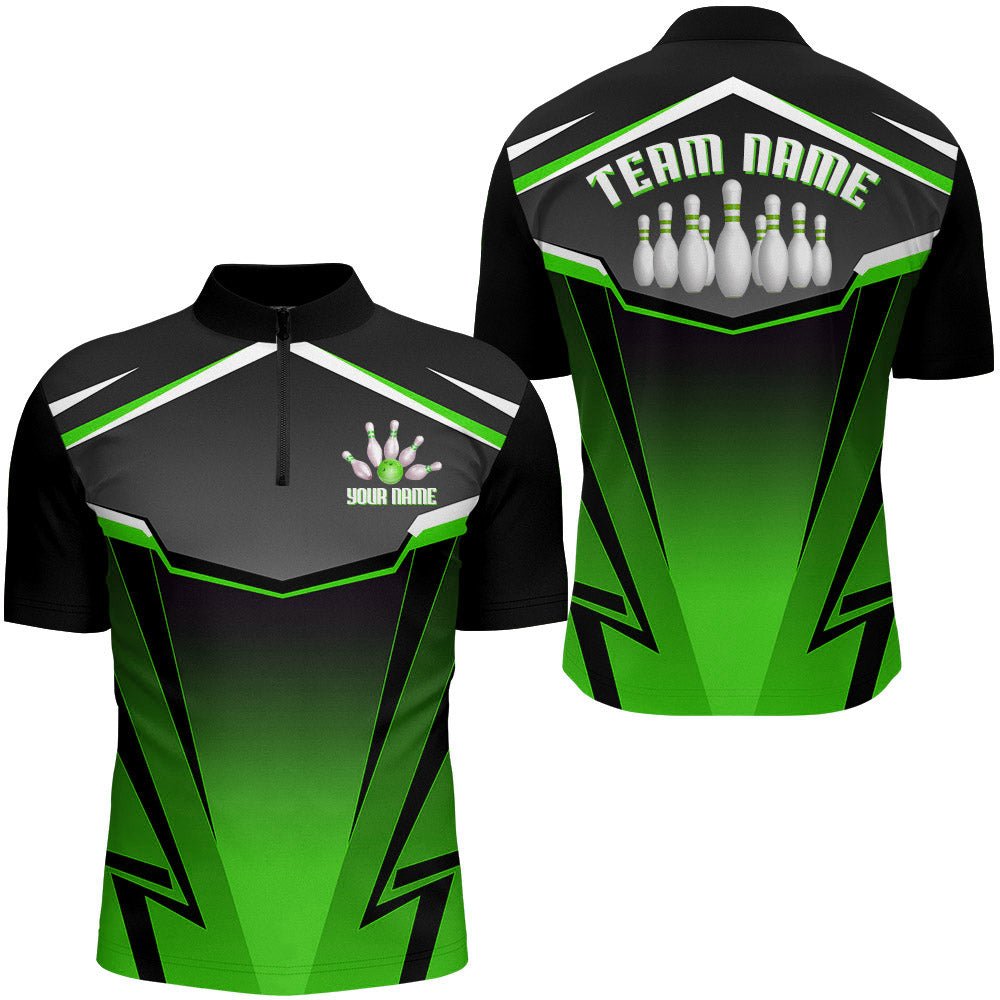 Custom Bowling Shirt for Men Bowling Jersey Bowling Team League Quarter-Zip Shirt QZT140