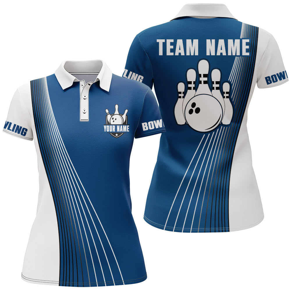 Personalized 3D Bowling Shirt for Women Custom Bowling Jersey Bowling Team League Polo Shirt QZT116