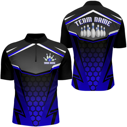 Personalized Bowling Shirt Bowling Team League Men Bowling Jersey 1/4-Zip Shirt Unisex QZT265