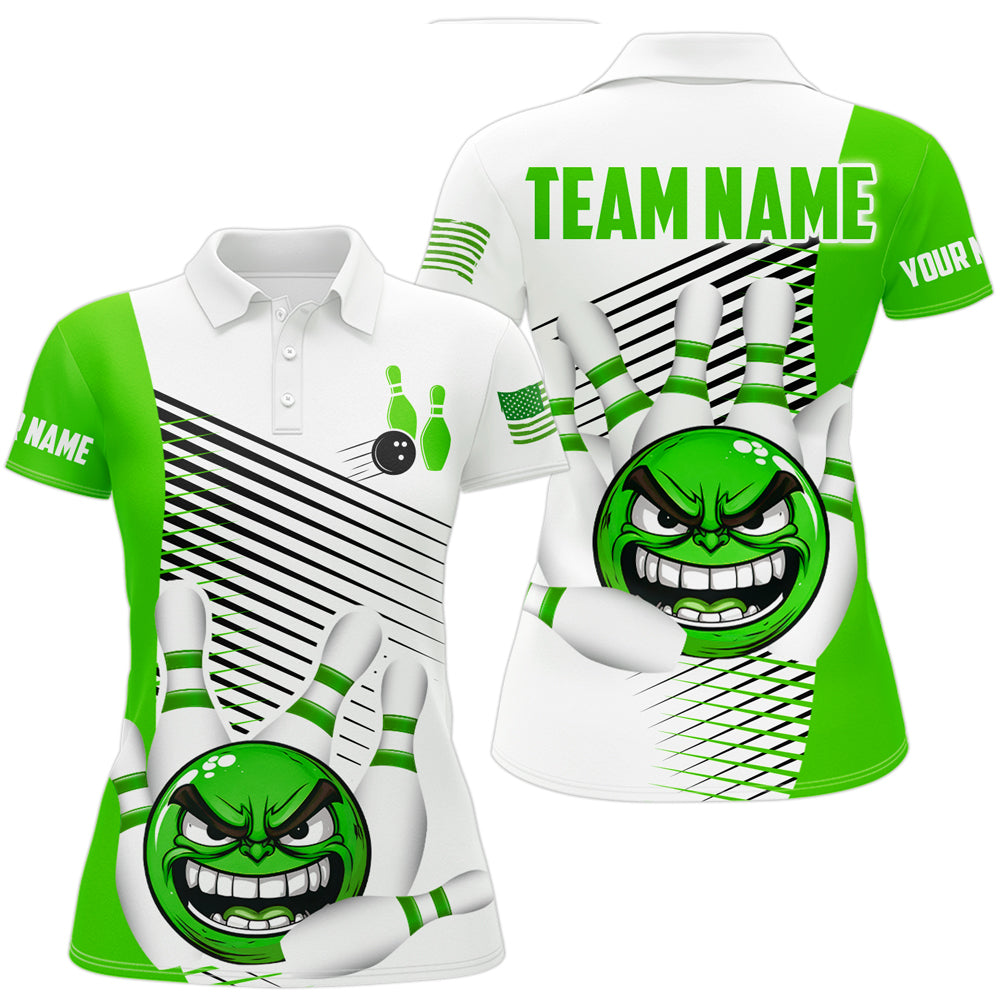 Custom Bowling Shirt Funny Bowling Polo Shirt for Women Bowling Team Jersey Polo Shirt Unisex QZT254