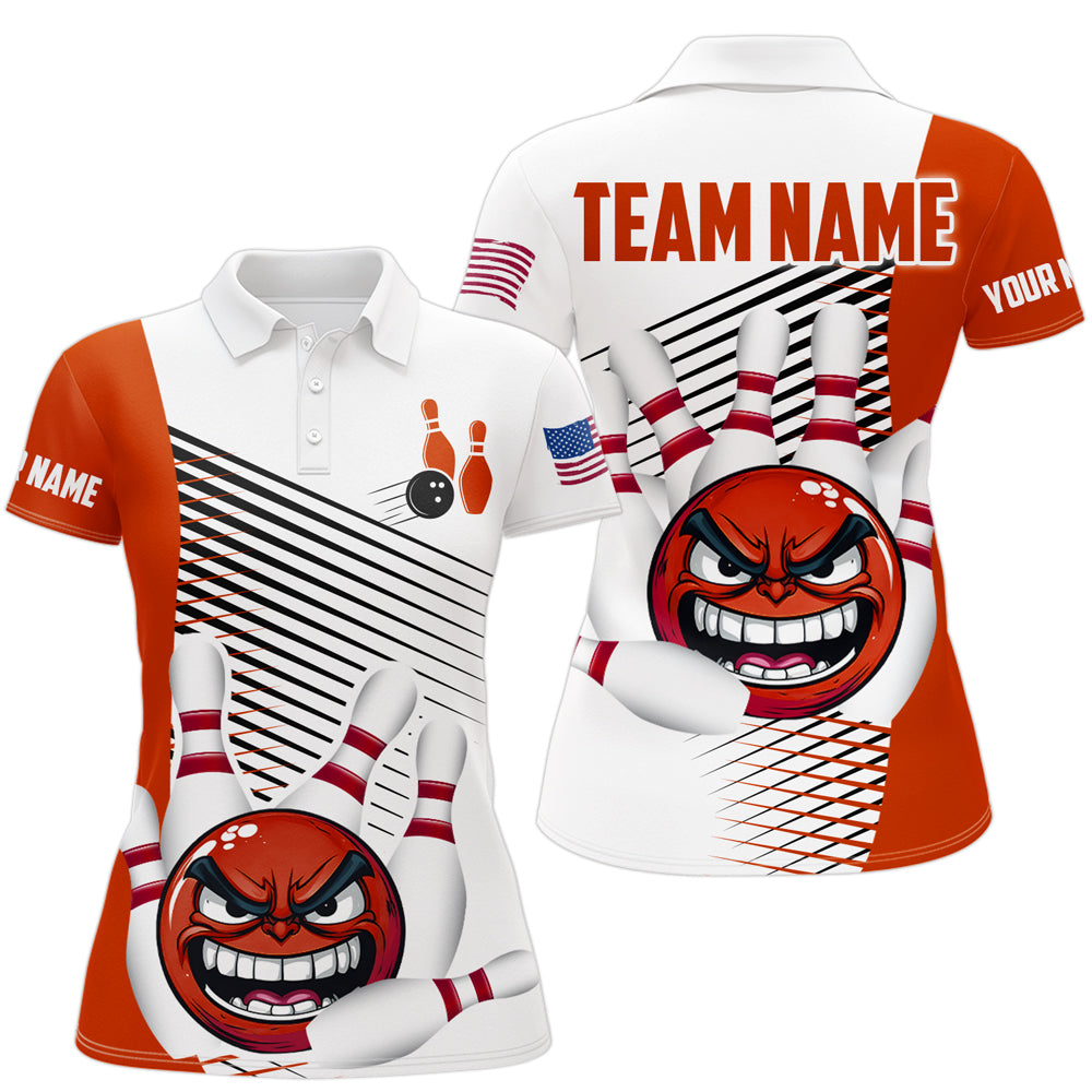 Custom Bowling Shirt Funny Bowling Polo Shirt for Women Bowling Team Jersey Polo Shirt Unisex QZT254