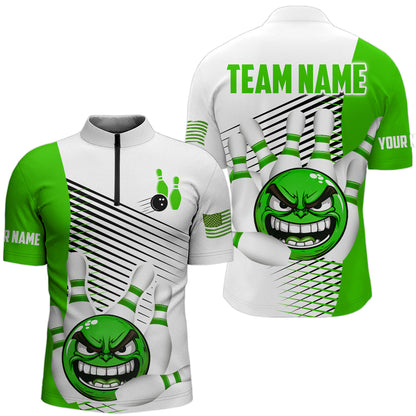 Custom Bowling Shirt Funny Bowling Shirt for Men Bowling Team Jersey 1/4 Zip Shirt Unisex QZT254