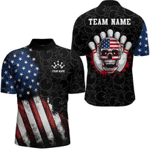 Load image into Gallery viewer, Skull Bowling Shirt for Men Custom Bowling Jersey Bowling 1/4 Zip Shirt Bowling Team League QZT293