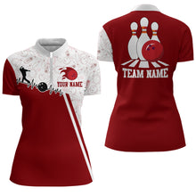 Load image into Gallery viewer, Women's Bowling Shirt Personalized Camo Bowling Jersey 1/4 Zip Bowling Shirt QZT419