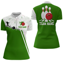 Load image into Gallery viewer, Women's Bowling Shirt Personalized Camo Bowling Jersey 1/4 Zip Bowling Shirt QZT419