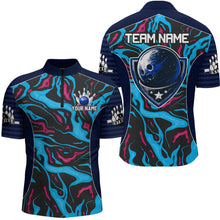 Load image into Gallery viewer, Custom Camo Pink &amp; Teal Bowling Jersey Bowling Team League Shirt Quarter-Zip for Men Women QZT665