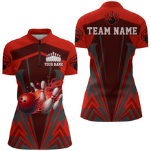 Load image into Gallery viewer, Personalized Bowling Shirts for Women 1/4 Zip Bowling Jersey Camo Bowling Uniform QZT428