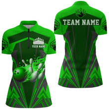 Load image into Gallery viewer, Personalized Bowling Shirts for Women 1/4 Zip Bowling Jersey Camo Bowling Uniform QZT428