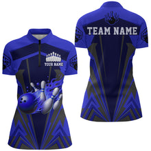 Load image into Gallery viewer, Personalized Bowling Shirts for Women 1/4 Zip Bowling Jersey Camo Bowling Uniform QZT428
