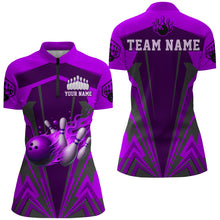 Load image into Gallery viewer, Personalized Bowling Shirts for Women 1/4 Zip Bowling Jersey Camo Bowling Uniform QZT428