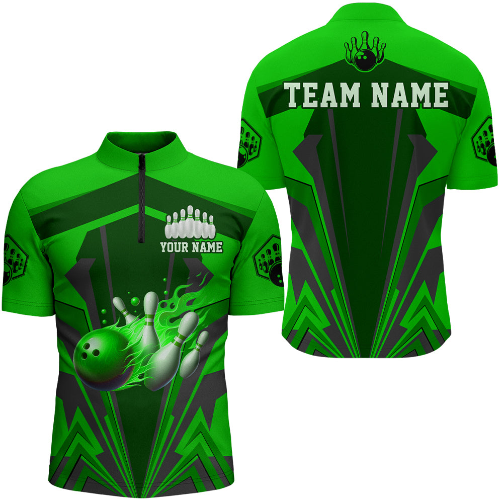 Personalized Bowling Shirts for Men 1/4 Zip Bowling Jersey Bowling Uniform QZT428