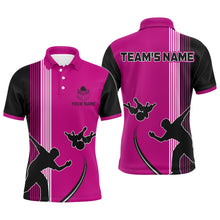 Load image into Gallery viewer, Personalized Men Polo Shirt Bowling Silhoutte Shirts Bowling Team League QZT427