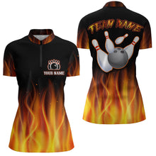 Load image into Gallery viewer, Personalized Bowling Jersey with Name Bowling Team Jersey Bowling Quarter-Zip for Women Shirt QZT17