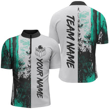 Load image into Gallery viewer, Camo 3D Bowling Shirts Men Custom Bowling Team Jersey Quarter Zip Multicolor QZT469