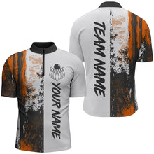 Load image into Gallery viewer, Camo 3D Bowling Shirts Men Custom Bowling Team Jersey Quarter Zip Multicolor QZT469