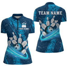 Load image into Gallery viewer, Custom Women 3D Bowling Shirts Bowling Team Jersey 1/4 Zip Bowlers Gifts Multicolor QZT473