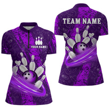 Load image into Gallery viewer, Custom Women 3D Bowling Shirts Bowling Team Jersey 1/4 Zip Bowlers Gifts Multicolor QZT473