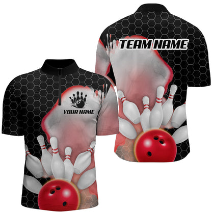 Personalized Bowling Shirt for Men Bowling Jersey Quarter Zip Shirt Unisex QZT284