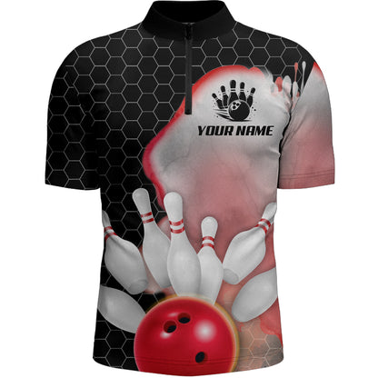 Personalized Bowling Shirt for Men Bowling Jersey Quarter Zip Shirt Unisex QZT284