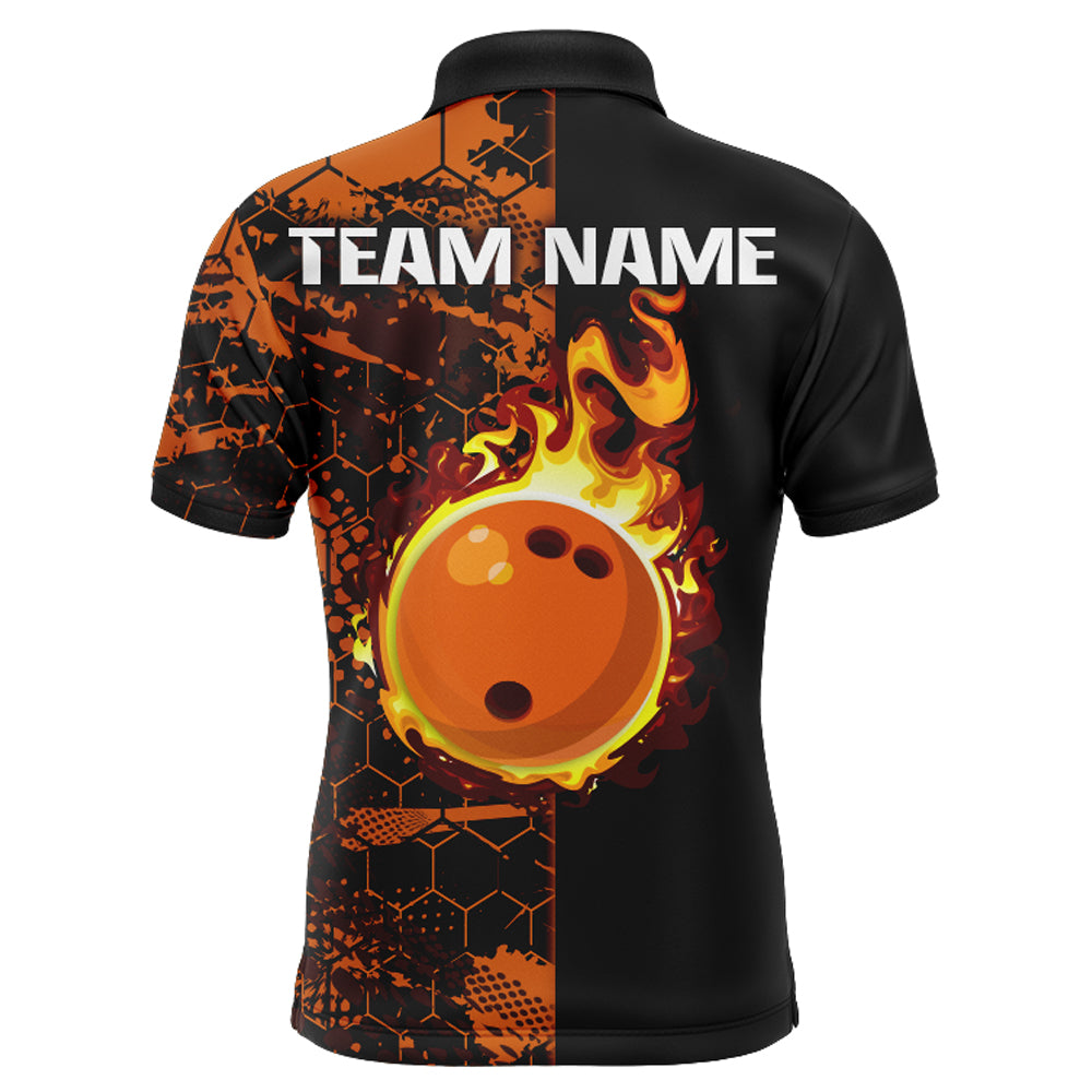 Bowling Polo Shirt Bowling Jersey for Men Bowling Team League QZT287