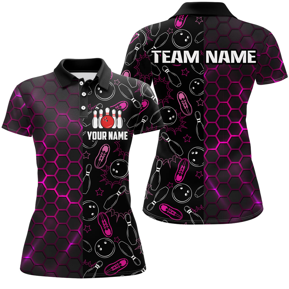 Personalized Bowling Shirt for Men Camo Bowling Jersey Polo Shirt Unisex with Name QZT294