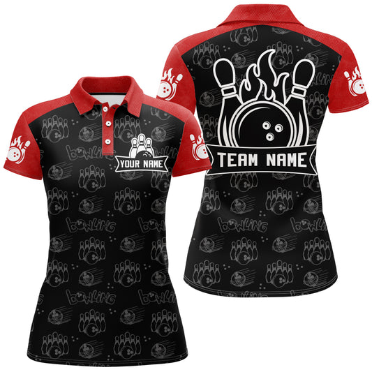 Camo Bowling Polo Shirt Custom Bowling Jersey for Women Bowling Team League QZT230