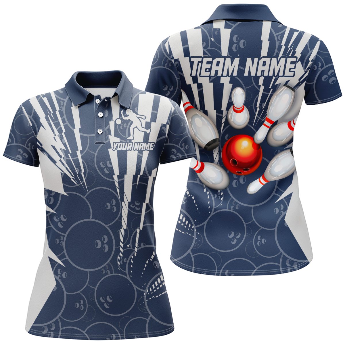 Custom Bowling Shirt Bowling Jersey for Women Bowling Team League Polo Shirt QZT252