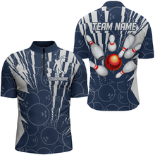 Load image into Gallery viewer, Custom Bowling Shirts Camo Bowling Jersey 1/4 Zip Shirt for Men Bowling QZT415