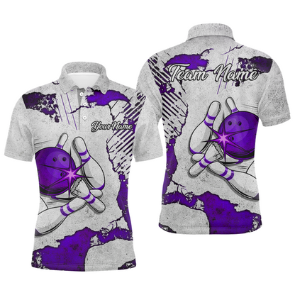 Personalized Unisex Bowling Jersey Polo Bowling Team Shirt for Men Bowler Gift QZT498