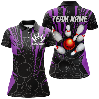 Custom Bowling Shirts Camo Bowling Jersey Quarter Zip Shirt for Women QZT415