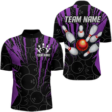 Load image into Gallery viewer, Custom Bowling Shirts Camo Bowling Jersey 1/4 Zip Shirt for Men Bowling QZT415