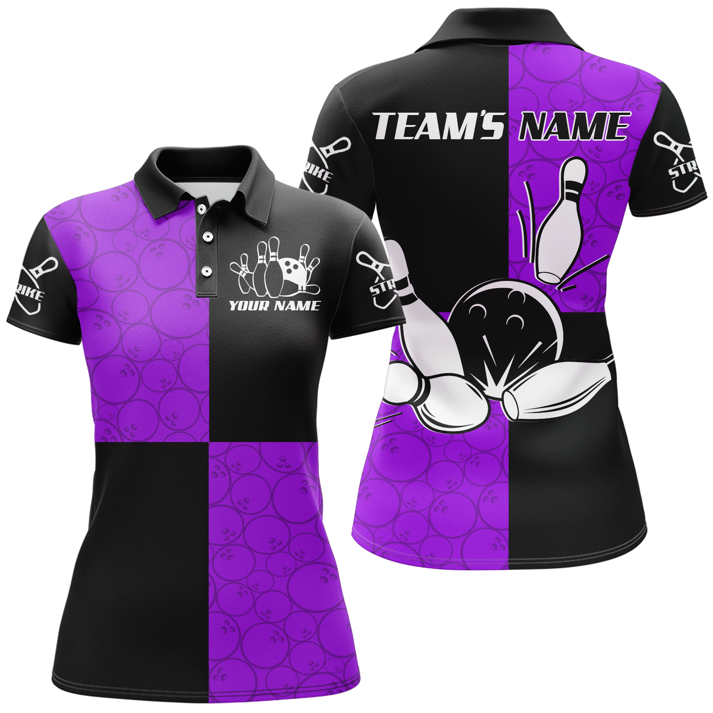 Polo Bowling Shirts Customized for Women Bowling Jersey Bowling Team League QZT425
