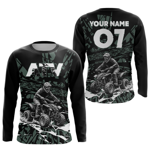 Custom ATV Motocross Jersey Green Quad Bike Shirt Men Women Kid Racing Off-Road MHT201