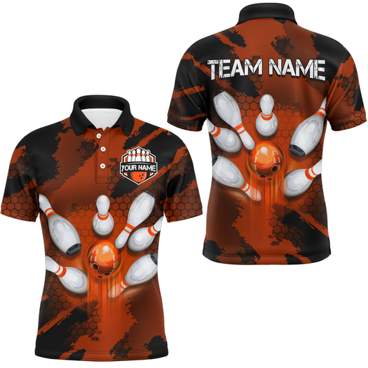 Camo 3D Bowling Shirts Men Custom Bowling Team Jersey Polo Multicolor QZT468