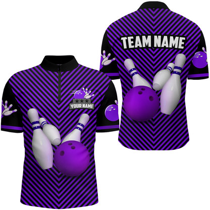 Personalized Bowling Shirt for Men 1/4 Zip Bowling Jersey Bowling Team League QZT239