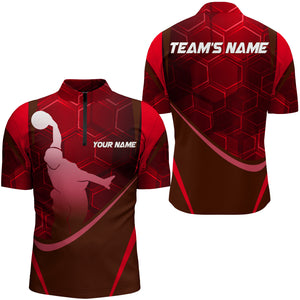 Custom Bowling Shirt for Men Bowling Jersey Bowling Team League Quarter-Zip Shirt QZT28