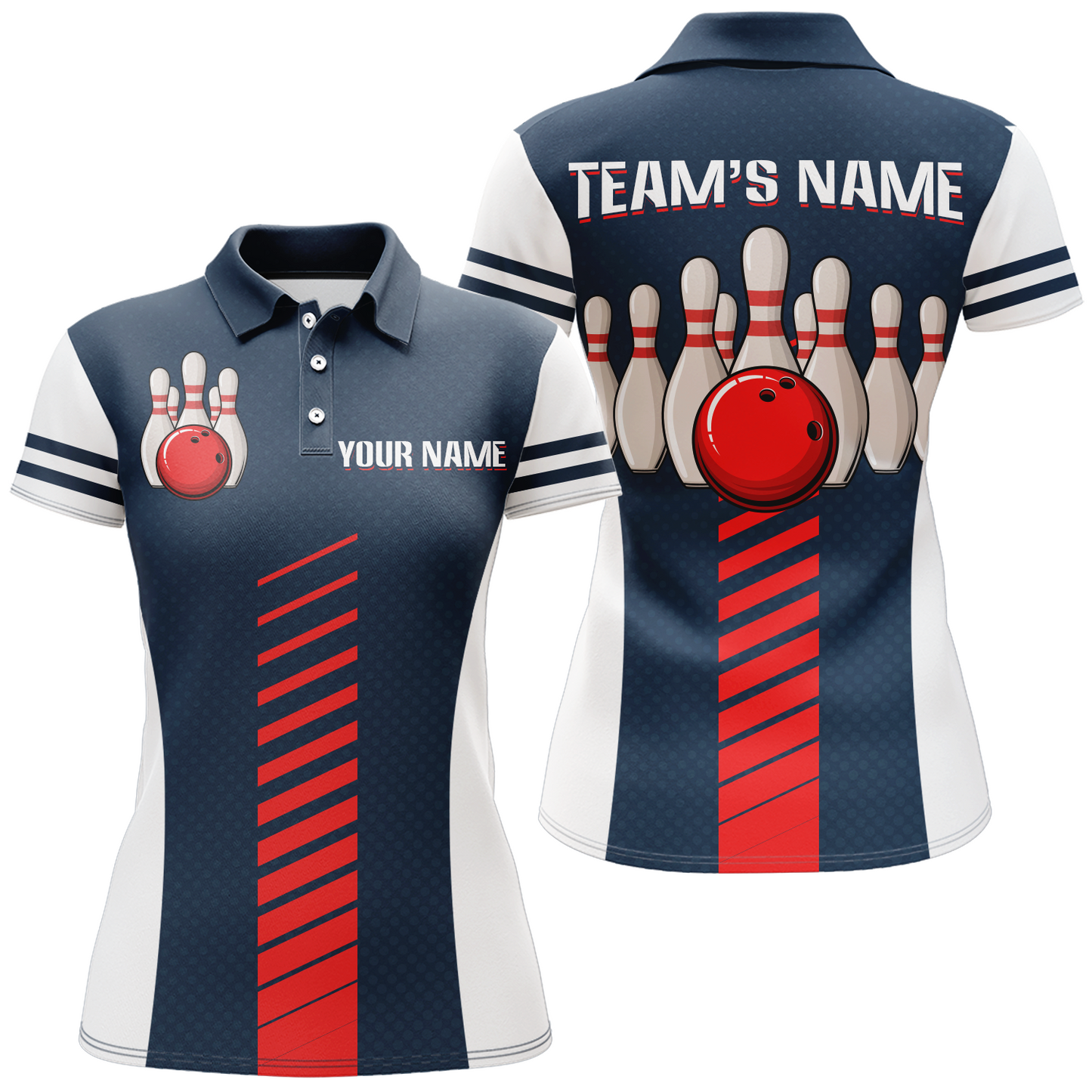 Custom Bowling Shirt for Women Personalized Bowling Jersey Bowling Team League Polo Shirt QZT67-2