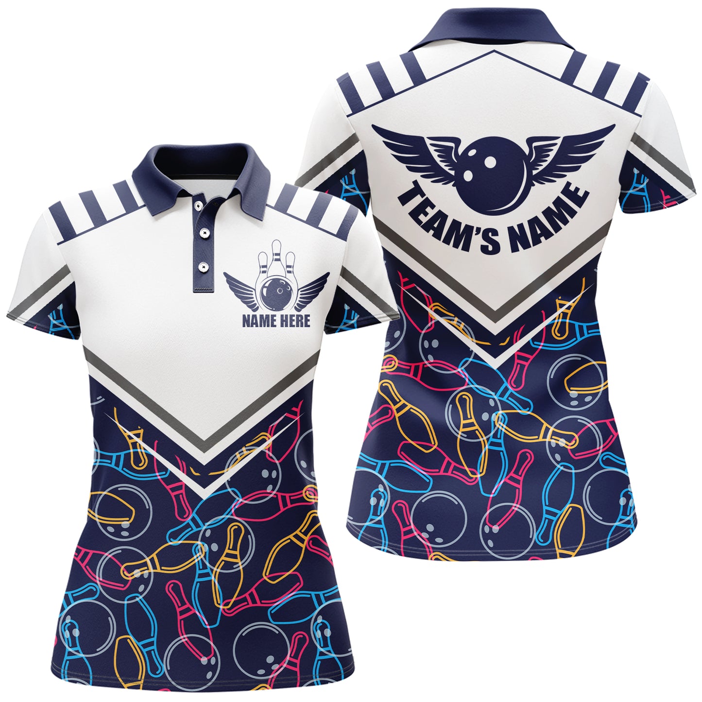 Custom Bowling Shirt for Women  Bowling Jersey Bowling Team League Polo Shirt QZT30