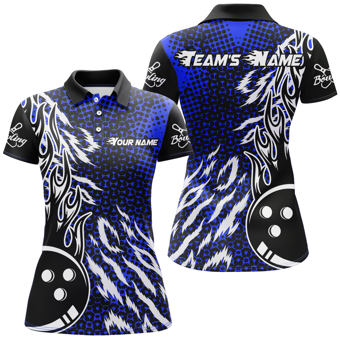Personalized 3D Women's Bowling Team Jersey Bowling Shirt American Bowling Polo Shirt QZT43-8