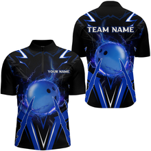 Load image into Gallery viewer, Personalized Bowling Team Shirts for Men Quarter Zip Bowling Shirt Multicolor QZT455