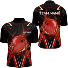 Load image into Gallery viewer, Personalized Bowling Team Shirts for Men Quarter Zip Bowling Shirt Multicolor QZT455